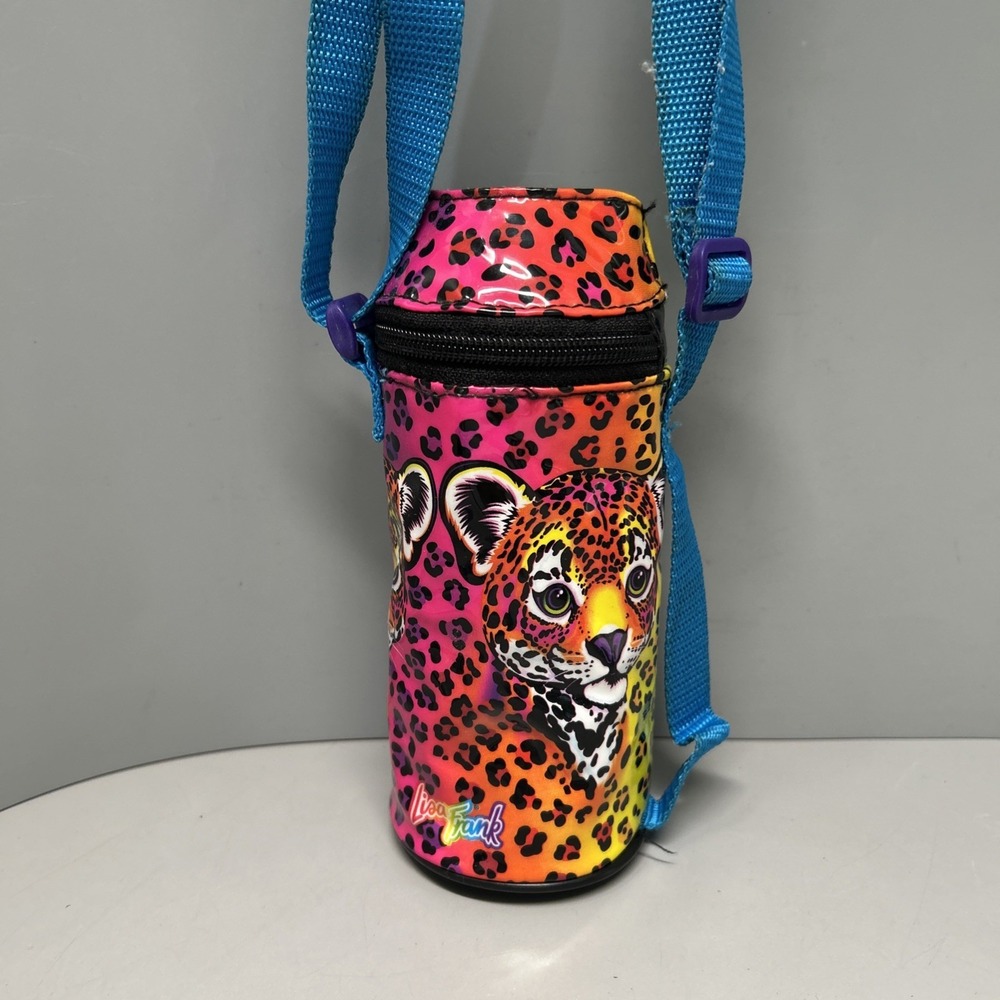 Vintage RARE Lisa Frank Hunter the Cheetah Water Bottle Holder Carrier W/ Strap